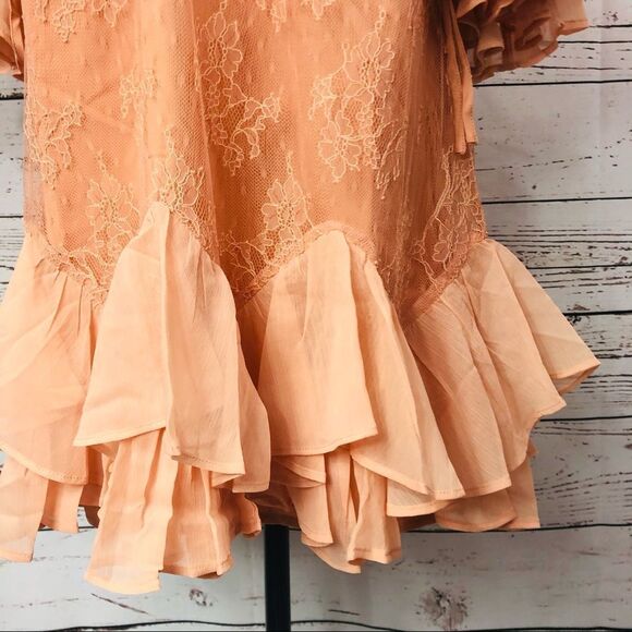 Revolve Stevie May Arid Dreams Mini Dress Lace Apricot XS - Picture 11 of 14